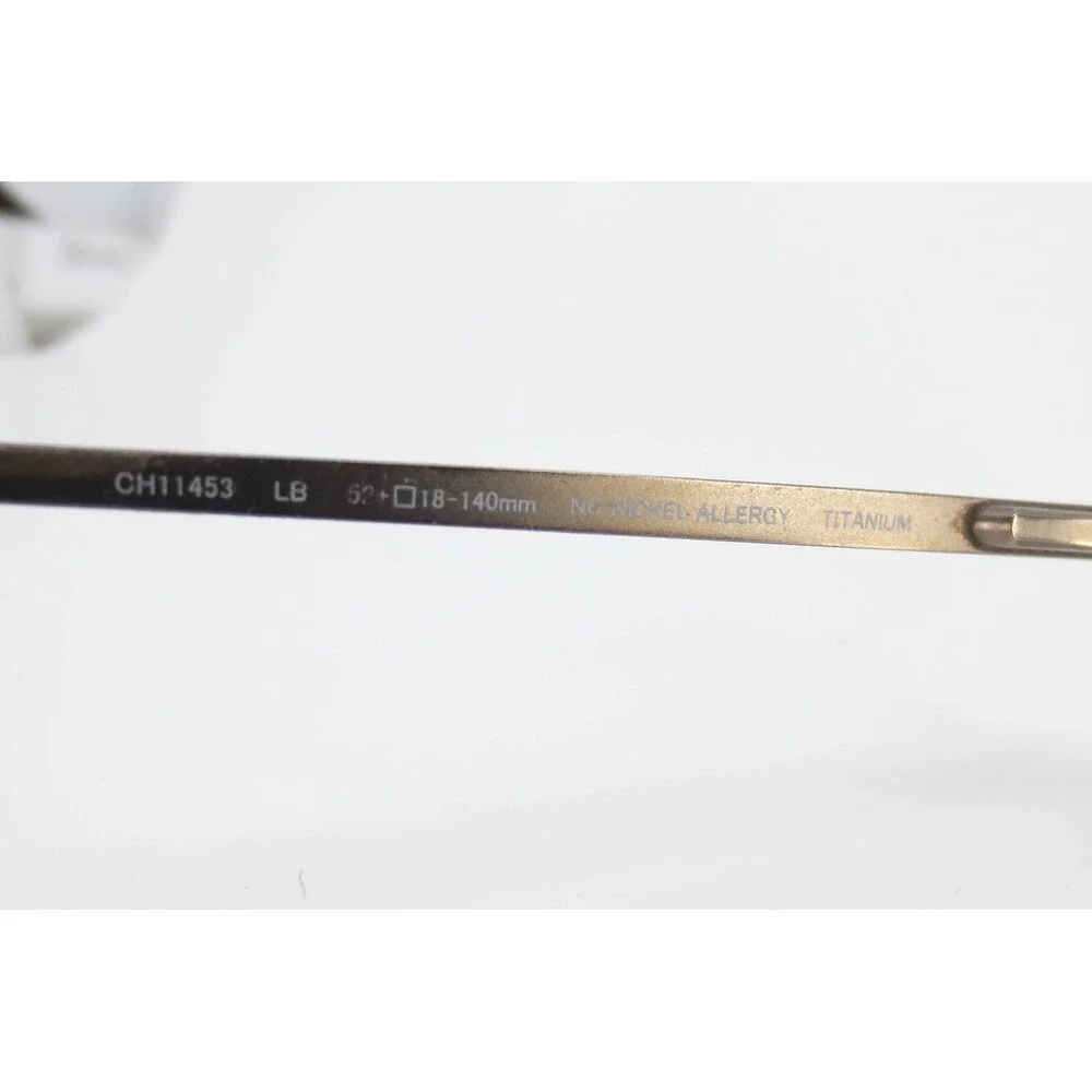 Charmant Titanium Perfection CH11453 LB Brown Semi Rimless Eyeglass Frames 52-18